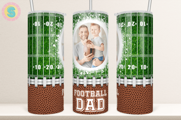 20Oz Football Dad Tumbler Sublimation Graphics