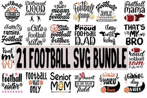 21 Football SVG Bundle: Graphics for Crafts & Local Branding