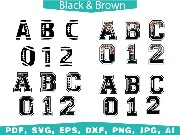 American Football Font Alphabet: Graphics for Crafts
