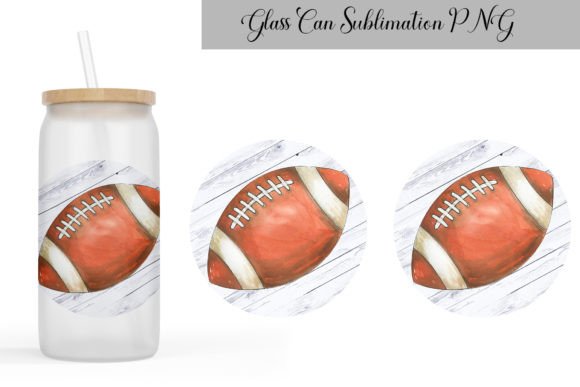 American Football Glass Can Graphics for Crafts