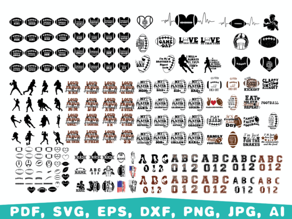 Football Bundle Graphics for Crafts & Marketing
