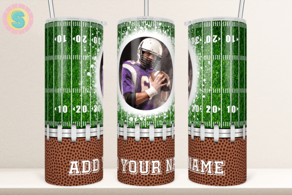 Football Field Photo Frame Tumbler Wrap: Graphics for Crafts