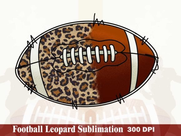 Football Leopard Sublimation Graphics for Crafts