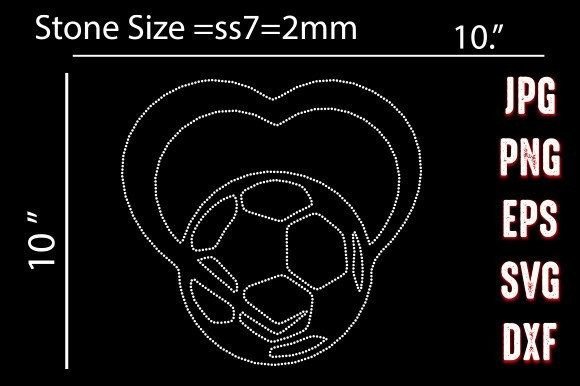 Football Love Rhinestone Templates: Graphics for Crafts & Creative Brands