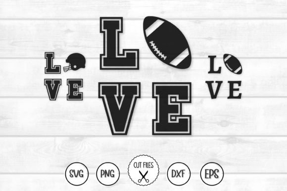 Football Love SVG Graphics for Crafts