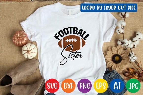 Football Sister SVG Design: Graphics for Crafts & Branding