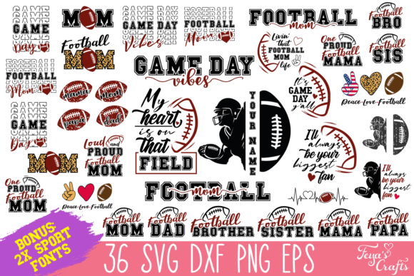 Football SVG Cut Files Bundle: Graphics for Crafts & Local Branding