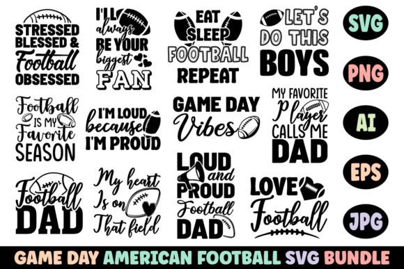 Game Day American Football SVG Bundle for Crafts & Graphics