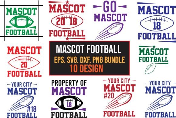 Mascot Football Bundle SVG Design: Graphics for Crafts & Playful Branding